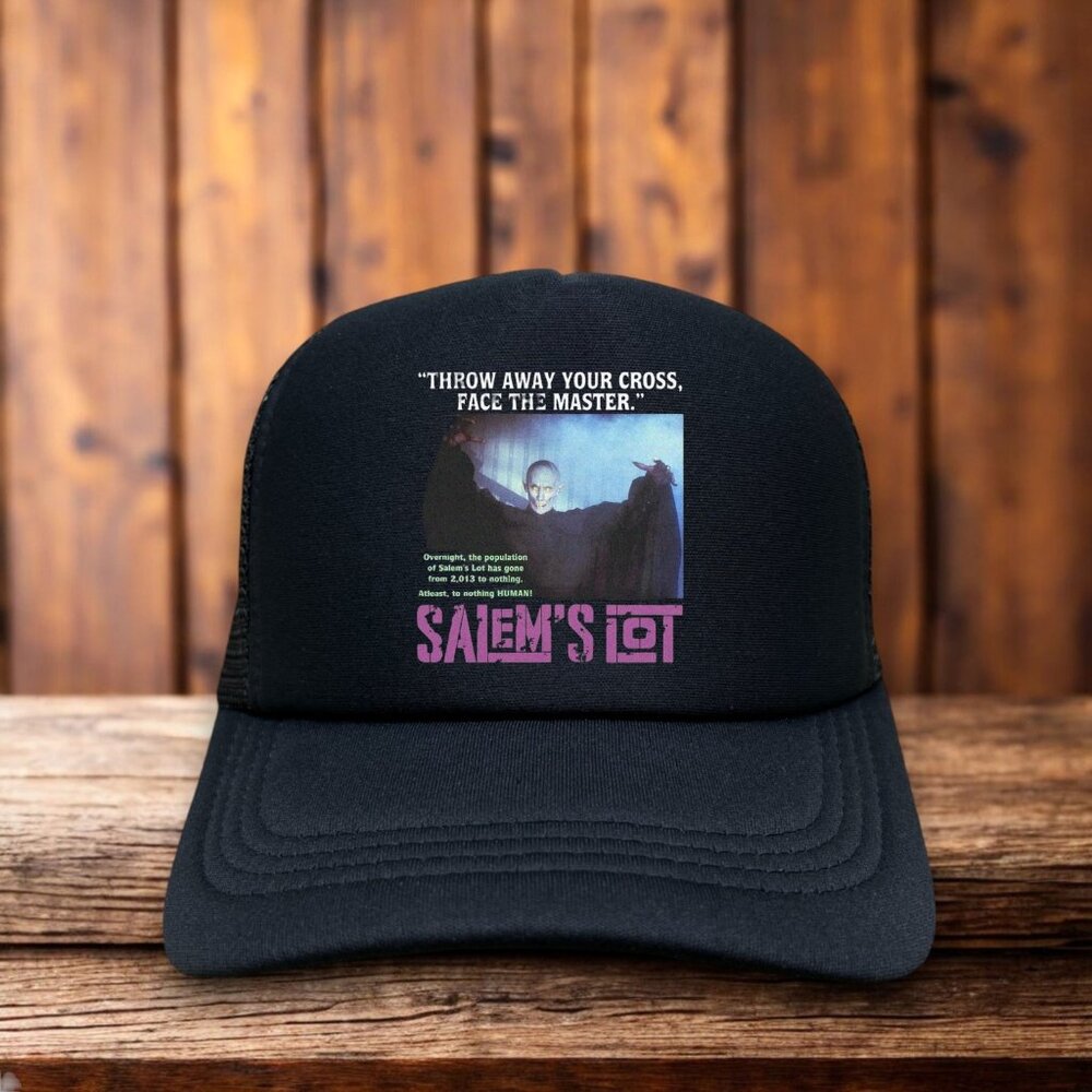 Salem's Lot Mens Trucker Hat Black Stephen King 70s Vampire Graveyard Horror Cap